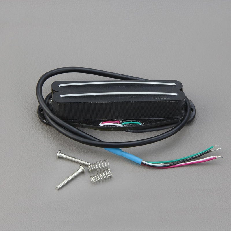 OriPure Hot Dual Rail Pickups Alnico5 Single-Coil-Sized Humbucker 12-13K Fit ST/SQ Style Electric Guitar, Black - Image 4